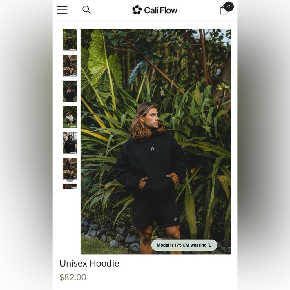 Cali Flow - Black Unisex Hoodie with Logo size M